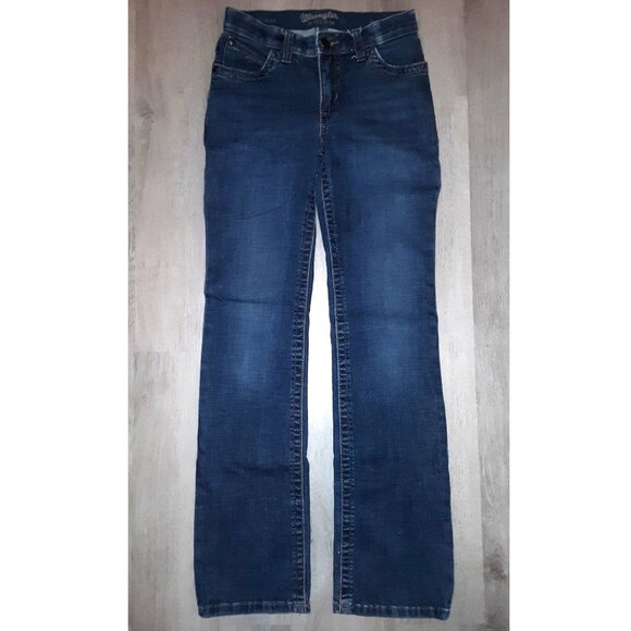 Wrangler Willow Ultimate Riding Jeans Distressed Denim Boot Cut Jeans Size 3x34 - Picture 1 of 7